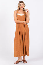Load image into Gallery viewer, Sewn+Seen Mineral Washed Overall Jumpsuit in Camel Jumpsuit Sewn+Seen   
