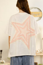 Load image into Gallery viewer, BlueVelvet Star Patched Top in White-Coral
