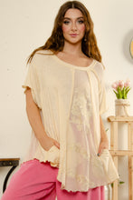 Load image into Gallery viewer, BlueVelvet Burnout and Lace Top in Light Taupe
