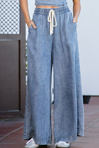 ee:some Mineral Washed Straight Leg Pants in Denim