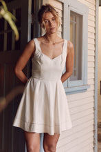 Load image into Gallery viewer, In February Fit &amp; Flare Linen Mini Dress in Oatmeal Dress In February   
