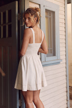 Load image into Gallery viewer, In February Fit &amp; Flare Linen Mini Dress in Oatmeal Dress In February   
