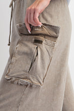 Load image into Gallery viewer, Easel Terry Knit Cargo Pocket Pants in Olive Grey Pants Easel   
