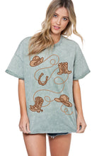 Load image into Gallery viewer, &quot;Puff&quot; Cowboy Trail Graphic Tee in Green
