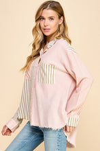 Load image into Gallery viewer, Millibon Multi Stripe Button Down Top in Taupe/Pink Shirts &amp; Tops Millibon   
