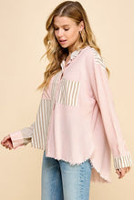 Load image into Gallery viewer, Millibon Multi Stripe Button Down Top in Taupe/Pink Shirts &amp; Tops Millibon   
