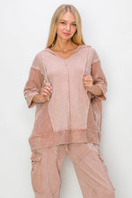 Load image into Gallery viewer, J.Her Short Sleeve Pullover Hooded Top in Sugar Rose Shirts &amp; Tops J.Her   
