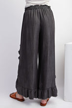 Load image into Gallery viewer, Easel Chambray Pants with Ruffle Details in Black Pants Easel   
