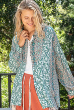 Load image into Gallery viewer, POL OVERSIZED Paisley Print Button Down Top in Teal
