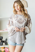 Load image into Gallery viewer, Oli &amp; Hali Embroidered Top in Grey Shirts &amp; Tops Oli &amp; Hali   
