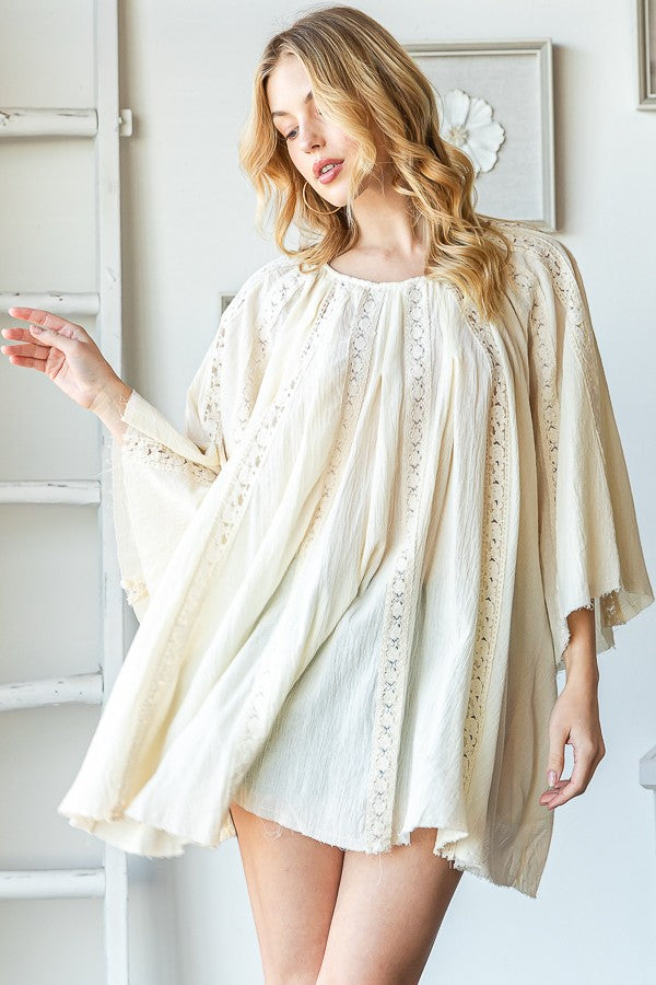 Oli and Hali Acid Wash Sleeveless Ruffle Tunic Top