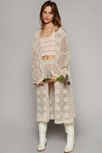 Load image into Gallery viewer, POL Open Front Long Crochet Cardigan in Natural Cardigan POL Clothing   
