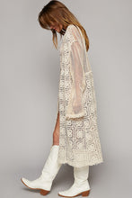 Load image into Gallery viewer, POL Open Front Long Crochet Cardigan in Natural Cardigan POL Clothing   
