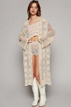Load image into Gallery viewer, POL Open Front Long Crochet Cardigan in Natural Cardigan POL Clothing   
