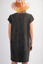 Load image into Gallery viewer, Easel Mineral Washed Cotton Knit Dress in Black
