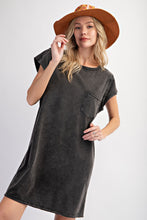 Load image into Gallery viewer, Easel Mineral Washed Cotton Knit Dress in Black
