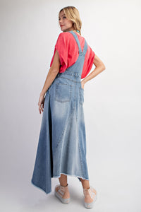 Easel Denim Overall Dress in Washed Denim ON ORDER Dress Easel   