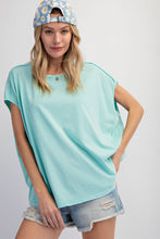 Load image into Gallery viewer, Easel Solid Color Mineral Washed Top in Seafoam Shirts &amp; Tops Easel   
