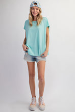 Load image into Gallery viewer, Easel Solid Color Mineral Washed Top in Seafoam Shirts &amp; Tops Easel   
