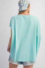 Load image into Gallery viewer, Easel Solid Color Mineral Washed Top in Seafoam Shirts &amp; Tops Easel   
