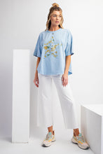 Load image into Gallery viewer, Easel Front Star Patched Pineapple Print Top in Peri Blue Shirts &amp; Tops Easel   
