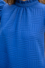 Load image into Gallery viewer, VOY Solid Color Textured Knit Dress in Royal Blue Dresses VOY   
