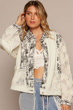 Load image into Gallery viewer, POL Oversized Floral Trim Jacket in Cream Multi Jacket POL Clothing   
