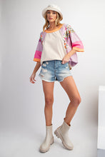 Load image into Gallery viewer, Easel Mixed Print Color Block Top in Lilac Dough Shirts &amp; Tops Easel   
