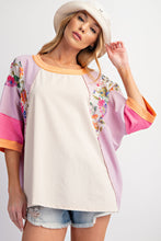 Load image into Gallery viewer, Easel Mixed Print Color Block Top in Lilac Dough Shirts &amp; Tops Easel   
