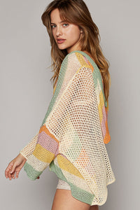 POL Colorblock Hooded Sweater Top in Natural Multi ON ORDER Shirts & Tops POL Clothing   