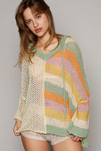 Load image into Gallery viewer, POL Colorblock Hooded Sweater Top in Natural Multi Shirts &amp; Tops POL Clothing   
