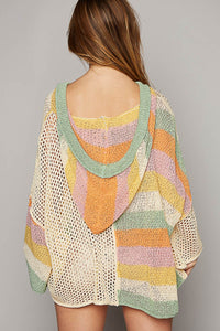 POL Colorblock Hooded Sweater Top in Natural Multi ON ORDER Shirts & Tops POL Clothing   