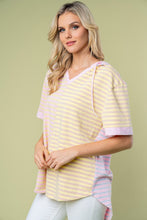 Load image into Gallery viewer, White Birch Striped Hooded Top in Pink Combo ON ORDER
