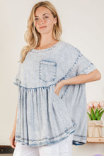 Load image into Gallery viewer, BlueVelvet Babydoll Top in Light Denim Shirts &amp; Tops BlueVelvet   
