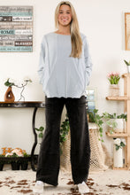 Load image into Gallery viewer, BlueVelvet Solid Color Terry Knit Top in Blue Shirts &amp; Tops BlueVelvet   
