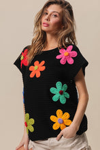 Load image into Gallery viewer, BiBi Crochet Flower Embroidery Sleeveless Top in Black Multi Shirts &amp; Tops BiBi   

