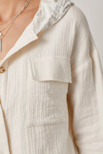 Load image into Gallery viewer, Mystree Double Gauze Jacket with Contrasting Hood in Ivory
