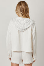Load image into Gallery viewer, Mystree Double Gauze Jacket with Contrasting Hood in Ivory
