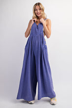 Load image into Gallery viewer, Easel Cotton Gauze Palazzo Jumpsuit in Paris Blue Jumpsuit Easel   
