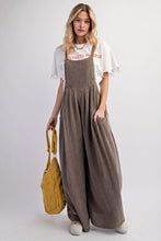 Load image into Gallery viewer, Easel Cotton Gauze Palazzo Jumpsuit in Mocha Jumpsuit Easel   
