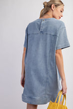 Load image into Gallery viewer, Easel Denim Tunic Dress in Washed Denim Dresses Easel   
