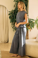 Oddi Solid Color Muscle Top in Charcoal FINAL SALE