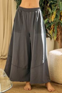 Oddi Solid Color Wide Leg Sweatpants in Charcoal