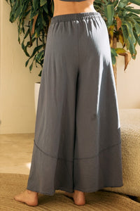 Oddi Solid Color Wide Leg Sweatpants in Charcoal