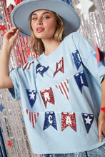 Load image into Gallery viewer, Peach Love OVERSIZED Sequin Flags with America Letters Top
