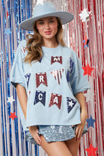Load image into Gallery viewer, Peach Love OVERSIZED Sequin Flags with America Letters Top
