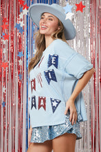 Load image into Gallery viewer, Peach Love OVERSIZED Sequin Flags with America Letters Top
