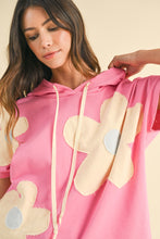 Load image into Gallery viewer, AnnieWear Flower Patch Pullover Top in Hot Pink Combo
