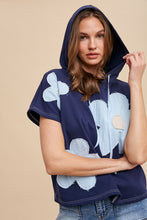 Load image into Gallery viewer, AnnieWear Flower Patch Pullover Top in Navy Combo Shirts &amp; Tops AnnieWear   
