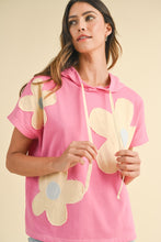 Load image into Gallery viewer, AnnieWear Flower Patch Pullover Top in Hot Pink Combo
